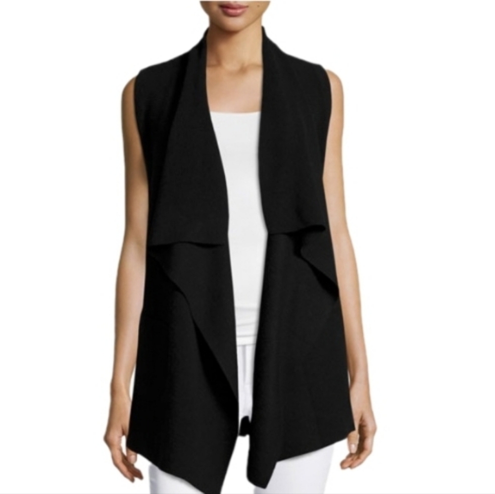 VINCE Wool/Cashmere Cascade  Front Knit Vest, Sz L, Retail $325